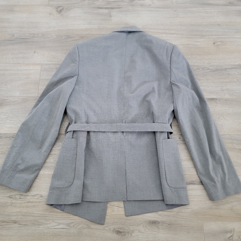 ASOS DESIGN - Skinny Robe Suit Jacket With Belt in Gray sz 38 Reg - Picture 5 of 6